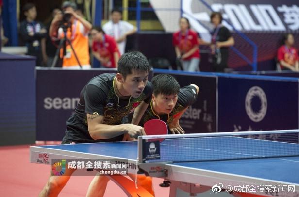 中国队鏖战法国队，张继科带队取胜